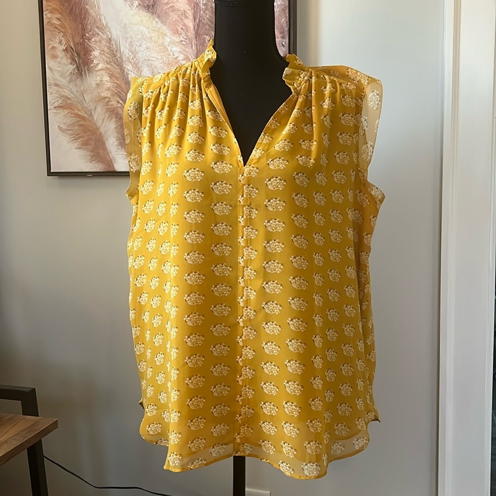NWT Loft mustard sleeveless blouse